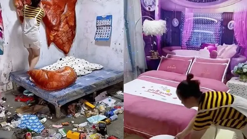Viral Wanita Ini Ubah Kamar yang Penuh Sampah Jadi Bak Hotel, Bikin Takjub