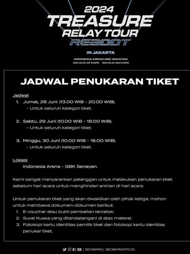 Penukaran tiket Konser Treasure (Instagram.com/mecimapro)