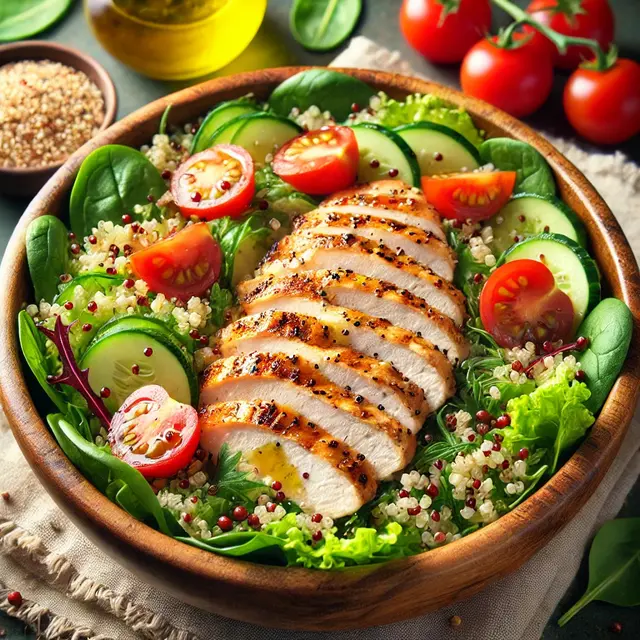 1. Salad Ayam Panggang dengan Quinoa