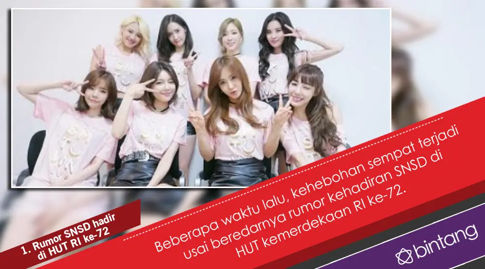 SNSD dan Kehebohan Rumor Hadir di HUT RI ke-72. (Foto: Instagram/xolovestephi, Desain: Nurman Abdul Hakim/Bintang.com)