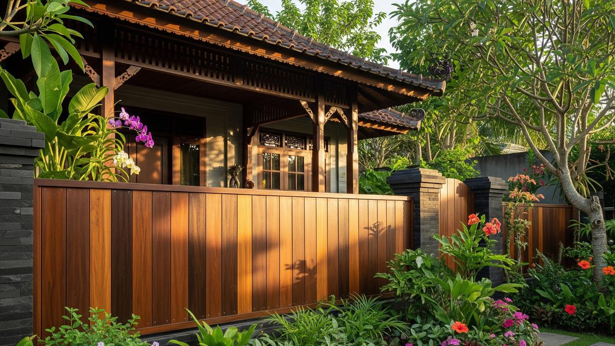7 Trik Bikin Rumah Sederhana Terlihat Elegan dengan Pagar Kayu Minimalis, Inspirasi Desain yang Hangat dan Modern