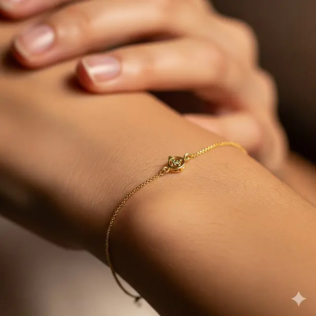 Gelang Rantai Tipis (Box/Singapore Chain) + Liontin