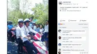 Presiden Jokowi membonceng Iriana dengan menggunakan motor listrik saat blusukan ke Asmat, Papua (IG:@infobakti)