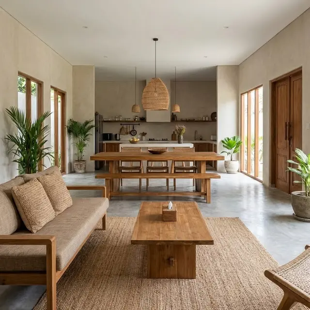 Ruang Tamu Rumah Kampung Tanpa Sekat