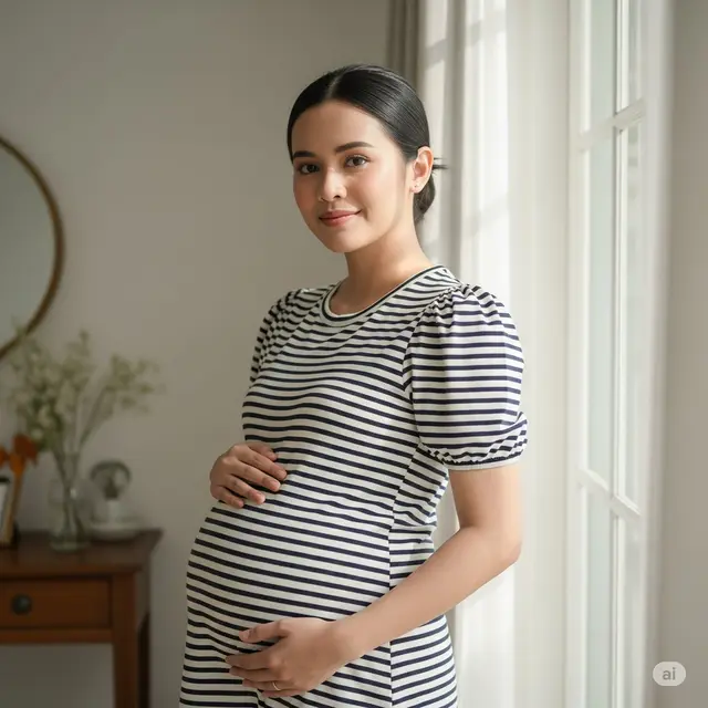 Inspirasi Outfit Ibu Hamil 5 Bulan. Foto: Gemini