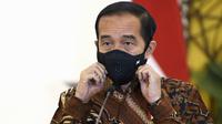Presiden Joko Widodo (Jokowi) menyampaikan pemerintah pusat menyalurkan berbagai skema program perlindungan sosial dan bersifat cash transfer dalam Rakornas Pengendalian Inflasi Tahun 2020 pada Kamis (22/10/2020). (Biro Pers Sekretariat Presiden/Lukas)