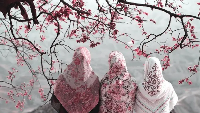 Ilustrasi perempuan berhijab