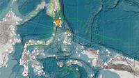 Gempa Magnitudo 6,2 mengguncang Pulau Morotai Maluku Utara, Selasa (4/2/2025), pukul 04.35.53 WIB. (Liputan6.com/ Dok BMKG)