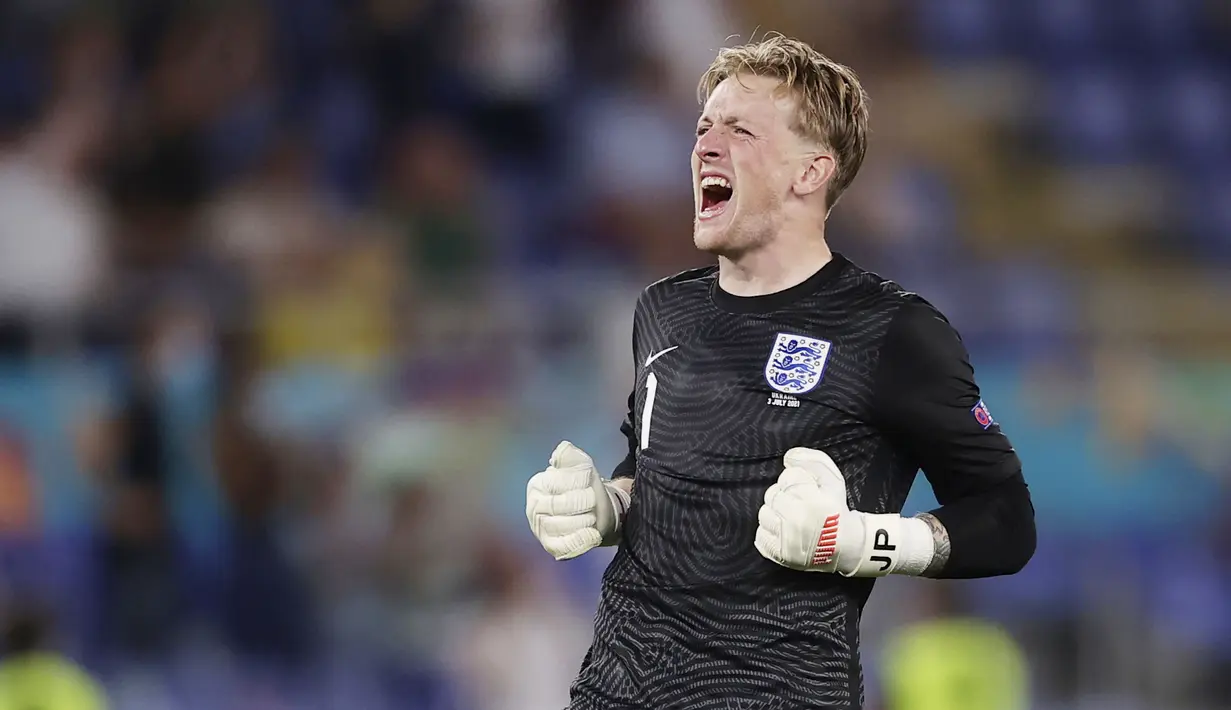 Inggris akan bersua Denmark di semifinal Euro 2020. Laga akan berlangsung di Wembley, Kamis dini hari WIB, 8 Juli 2021. (Foto:AP/Lars Baron/Pool)