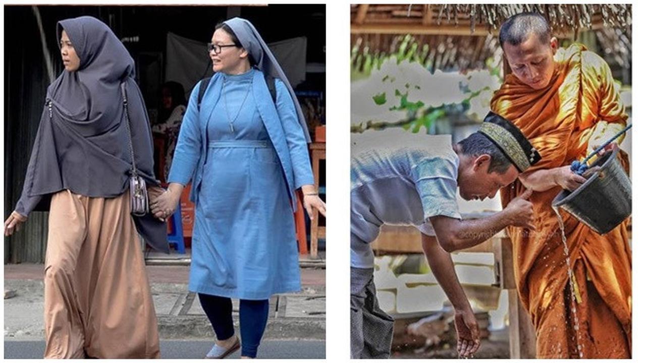 Potret Kebersamaan Dua Umat Beda Agama Ini Bikin Adem Banget