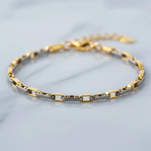 9 Model Gelang Emas Kombinasi Titanium Ringan Anti Karat, Modern Tahan Lama