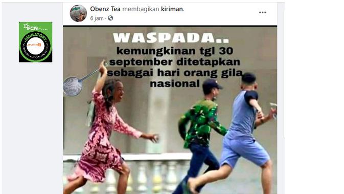 Cek Fakta Liputan6.com menelusuri klaim foto Jokowi mengejar dua orang