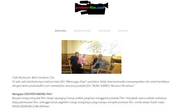 Tangkapan layar halaman muka situs produserfilm.com yang dimiliki oleh bekas pemilik situs nikahsirri.com, Aris Wahyudi. (Foto: Liputan6.com/Muhamad Ridlo).