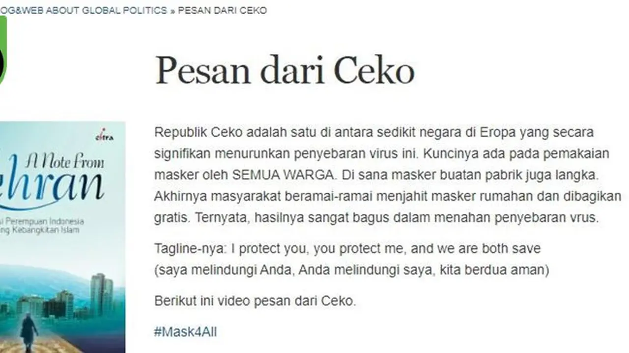 Gambar Tangkapan Layar Kabar Tentang Penyebaran Virus Corona