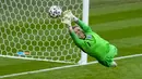 Ada catatan fantastis Timnas Inggris di sepanjang Euro 2020. Ternyata, gawang yang dikawal Jordan Pickford belum pernah kebobolan satu pun gol di turnamen ini. (Foto:AP/Matt Dunham,Pool)