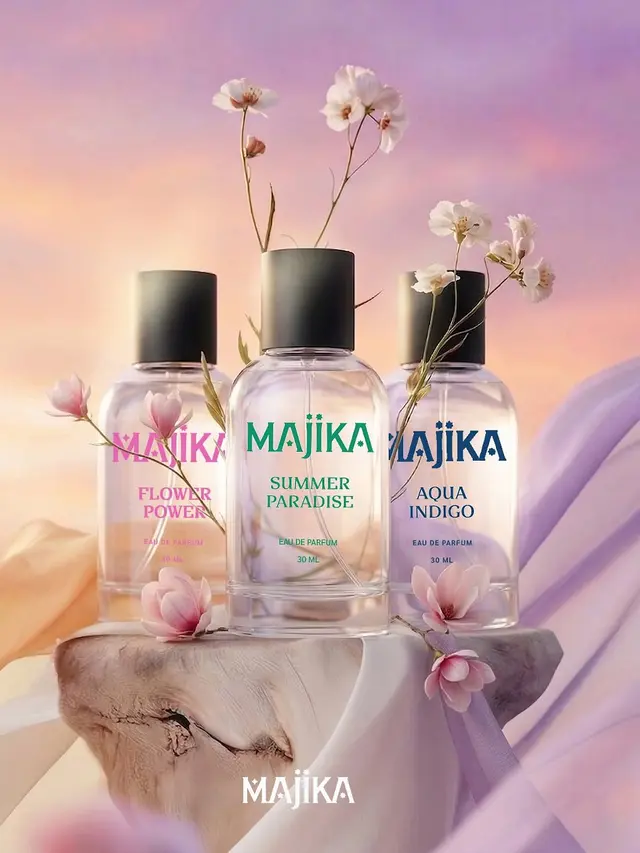 Rahasia Tampil On Point, Ini Deretan Beauty Essentials Wajib Ada di Backstage ala Dangdut Academy 8 MAJIKA Flower Power EDP, MAJIKA Summer Paradise EDP, MAJIKA Aqua Indigo EDP. © Instagram/ majika.official