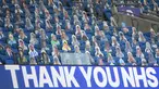 Kompetisi Liga Inggris kini sudah hampir memasuki setengah jalan. Musim baru digulirkan sesuai jadwal awal di seluruh liga. Namun, sebagian besar klub masih menghadirkan penonton palsu. (Foto: AFP/Pool/Andy Rain)