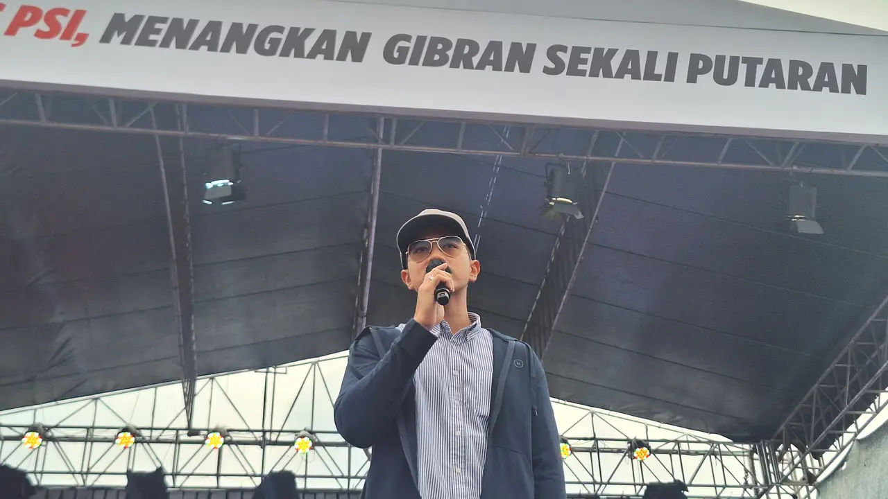 Ketua Umum Partai Solidaritas Indonesia (PSI), Kaesang Pangarep di Kiara Artha Park, Bandung, Jawa Barat, Jumat (26/1/2024).
