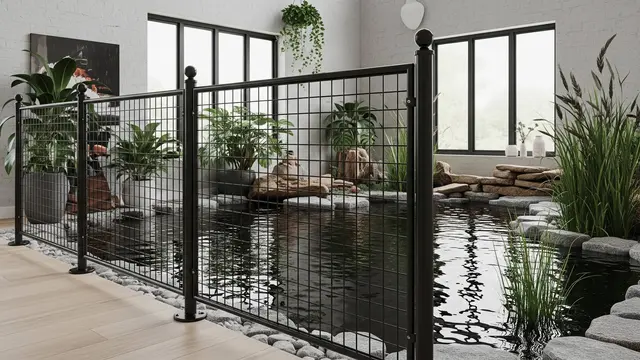 Desain Pagar Pengaman Kolam Ikan Minimalis dalam Rumah