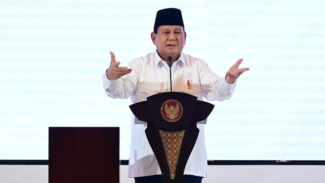 Presiden Prabowo Subianto di Hotel Ritz Carlton Mega Kuningan Jakarta, Kamis (16/1/2025) (Muchlis Jr - Biro Pers Sekretariat Presiden)