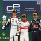 JUARA - Rio Haryanto berhasil meraih podium juara sprint race GP2 Inggris. (Rio Haryanto Management)