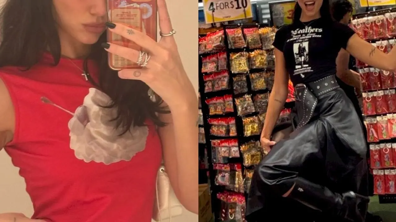 6 Gaya Dua Lipa Kulineran Sebelum Konser di Singapura, Tampil Trendy Pakai Baby Tee hingga Edgy Serba Hitam