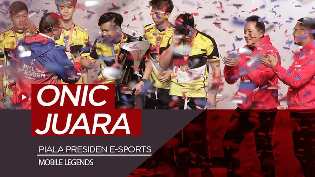 Berita video momen tim Onic meraih gelar juara Piala Presiden E-Sports 2019.