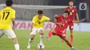 Babak pertama ditutup dengan keunggulan Timnas Indonesia U-23 atas Brunei Darussalam dengan skor 7-0. (Liputan6.com/Helmi Fithriansyah)