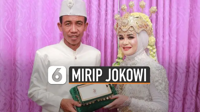 Beredar video pengantin pria mirip Pak Joko Widodo. Pasangan ini viral setelah perias mengunggah postinganya di Facebook.