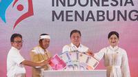 Menko Bidang Perekonomian Airlangga Hartarto saat acara Puncak Hari Indonesia Menabung dan Bulan Literasi Keuangan 2025 di Gedung Dhanapala, Jakarta, Jumat (22/8/2025). (Foto: Liputan6.com/Tira Santia)