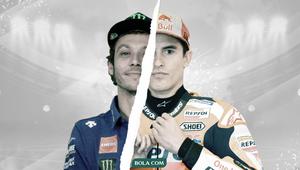 Valentino Rossi dan Marc Marquez. (Bola.com/Dody Iryawan)