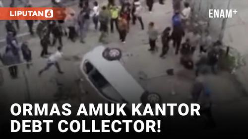 VIDEO: Ormas Bentrok dengan Debt Collector di Bekasi Gara-gara Penarikan Paksa Mobil
