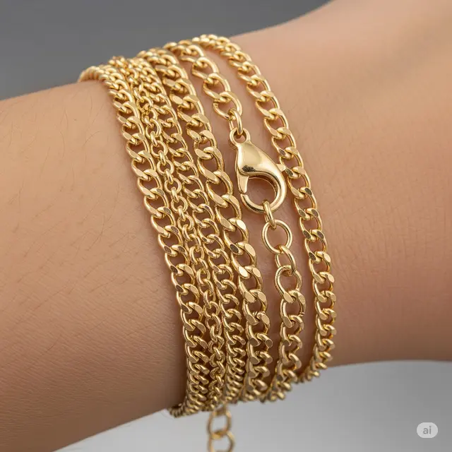Model Gelang Rantai Tumpuk
