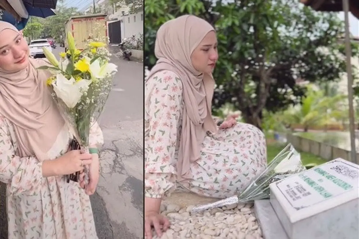 6 Momen Nadzira Shafa Ziarah ke Makam Ameer Azzikra, Usap Nisan Penuh Haru