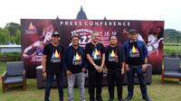 Anas Syahrul Alimi saat jumpa pers Prambanan Jazz Festival 2018 di Pelataran Candi Prambanan (Liputan6.com/Switzy Sabandar)