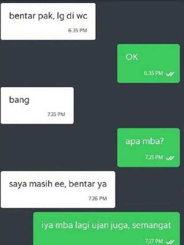 8 Chat Lucu Driver Ojek Online Diminta Menunggu oleh Penumpang