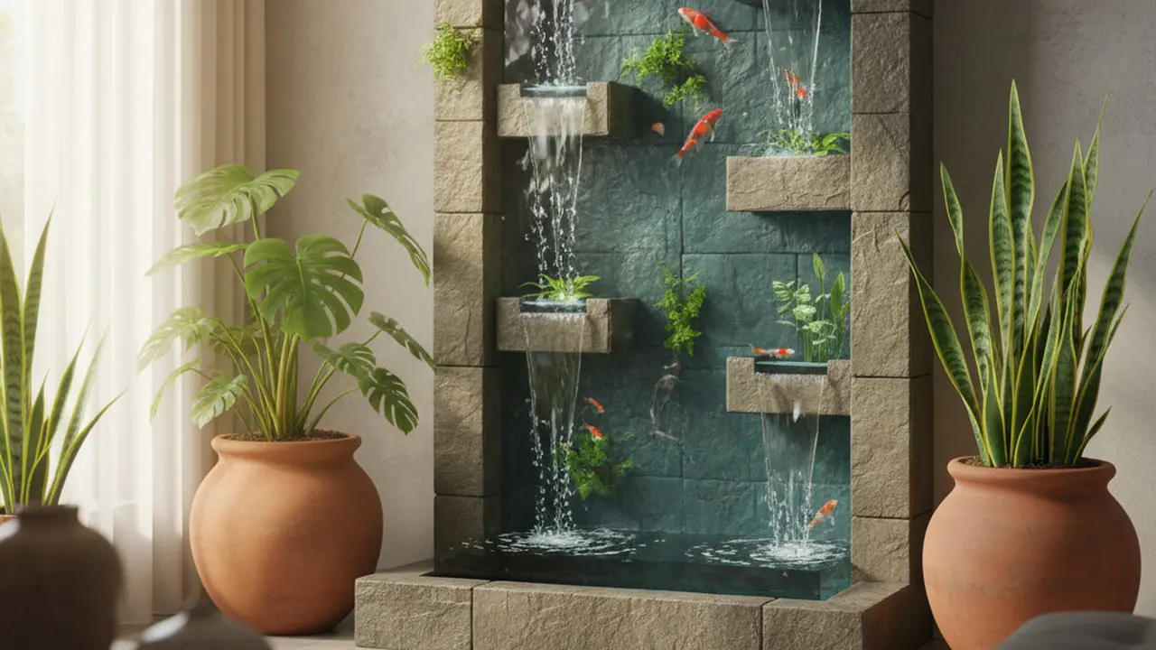 Model Kolam Ikan Vertikal Tembok