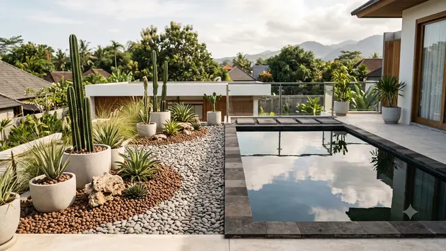 Desain Taman Kering dan Kolam Refleksi
