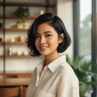 Bixie Cut (Bob-Pixie Hybrid) Photo by Gemini AI.