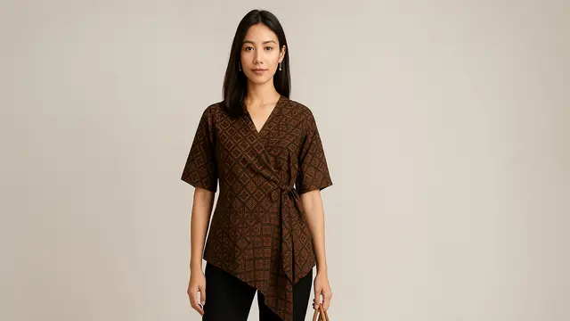 7 Model Atasan Batik Wanita Blouse Asimetris, Tampil Anggun dan Stylish