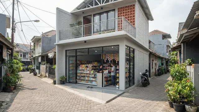 Rumah Plus Warung yang Hemat Biaya dan Fungsional