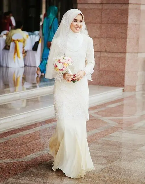 Wedding dress hijab outlet simple