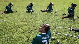 Garuda INAF merupakan tim sepak bola yang resmi berdiri pada 3 Maret 2018 lalu. Tim ini dibentuk oleh para penyandang disabilitas yang ingin memiliki ruang khusus bagi mereka untuk mengembangkan minat dan bakatnya bermain sepakbola. (Bola.com/Bagaskara Lazuardi)