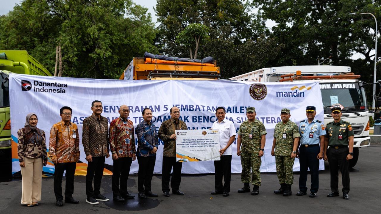 Pulihkan Akses Wilayah Terdampak Bencana Sumatera, Bank Mandiri dan Kementerian Pertahanan Bangun 5 Jembatan Bailey