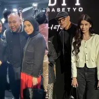 Nagita Slavina dan Sabrina Chairunnisa pakai blazer di peluncuran jersey Merah Putih rancangan anak Prabowo [@raffinagita1717 @sabrinachairunnisa_]