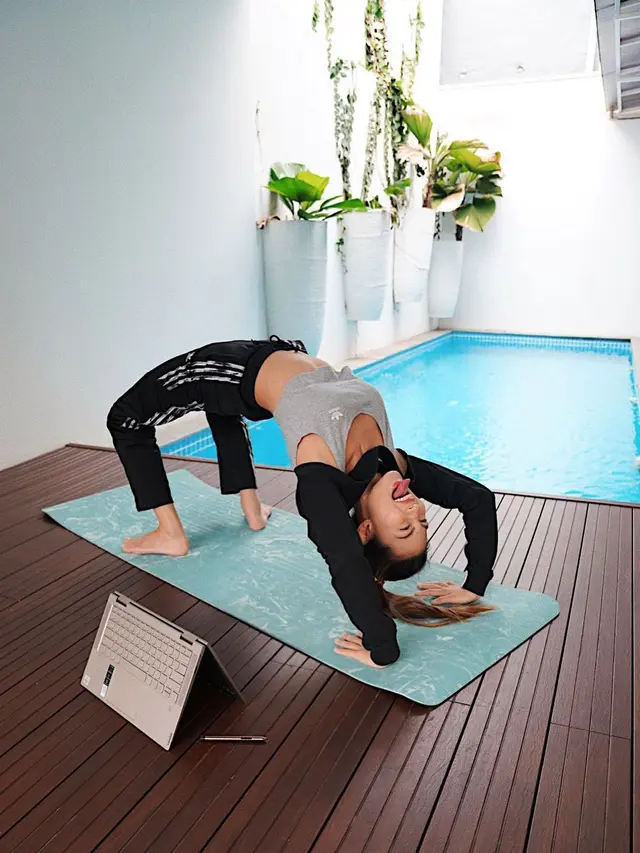 Penampilan sporty Patricia Gouw saat olahraga. (Sumber: Instagram/patriciagouw)