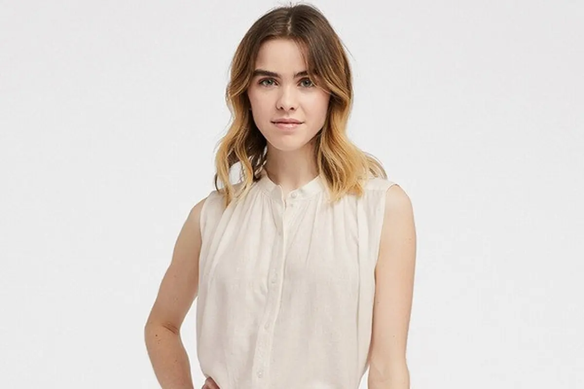 Women Blus Linen Blend Tanpa Lengan