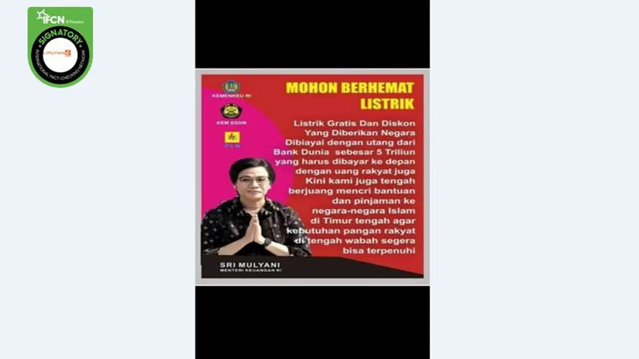 Gambar Tangkapan Layar Kabar Hoaks Tentang Diskon dan Listrik Gratis