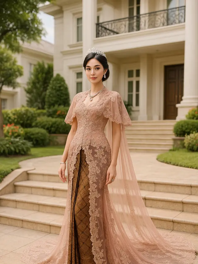 Model Kebaya Ekor Panjang Kekinian