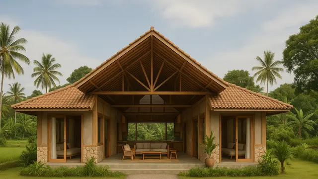 Inspirasi Model Rumah Kontemporer 1 Lantai di Desa/via AI